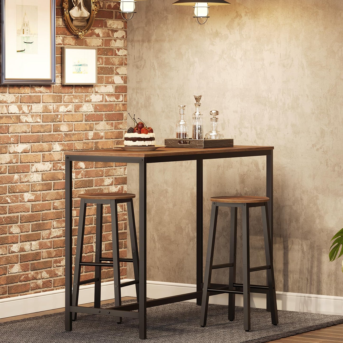 - HOOBRO Bar Stools Set of 2 | Kitchen Stools | Breakfast Bar Stools | Industrial Bar Chairs -