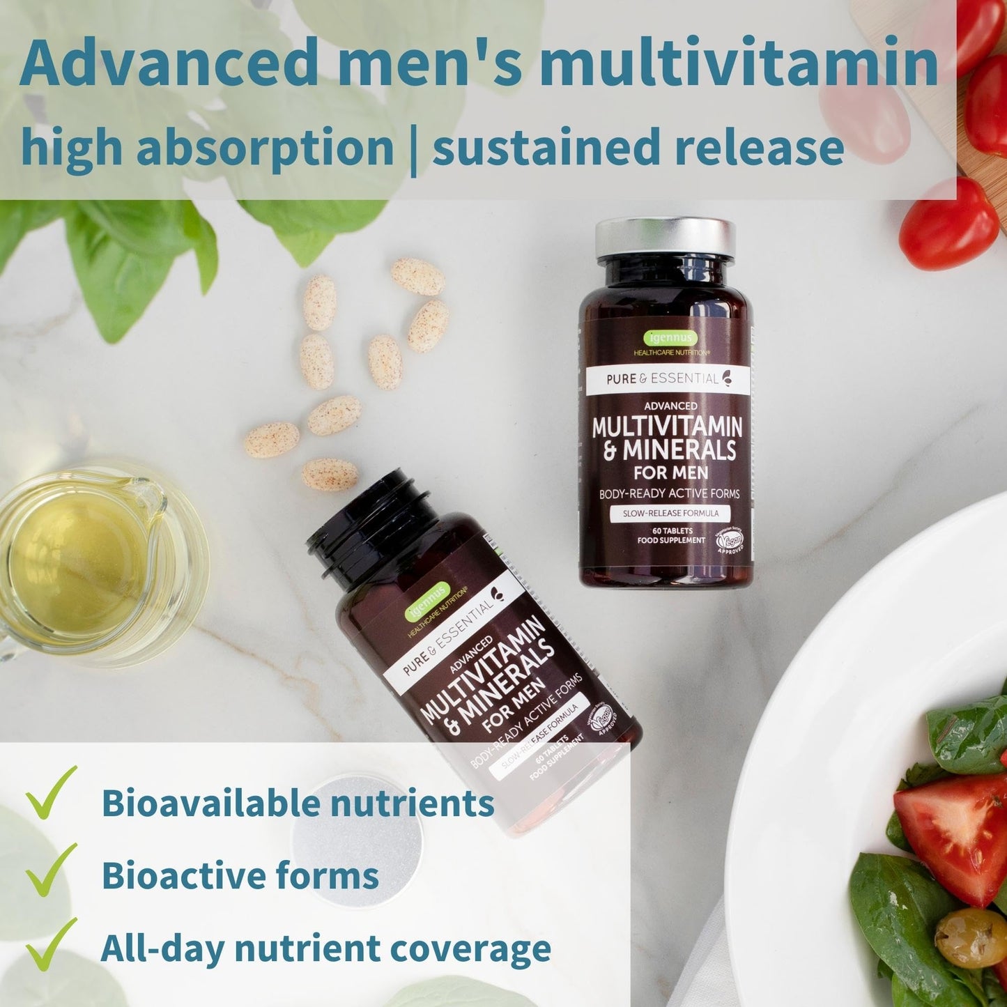 - Multivitamin & Minerals for Men | Enhanced with Lycopene | Methylated B-Vitamins -