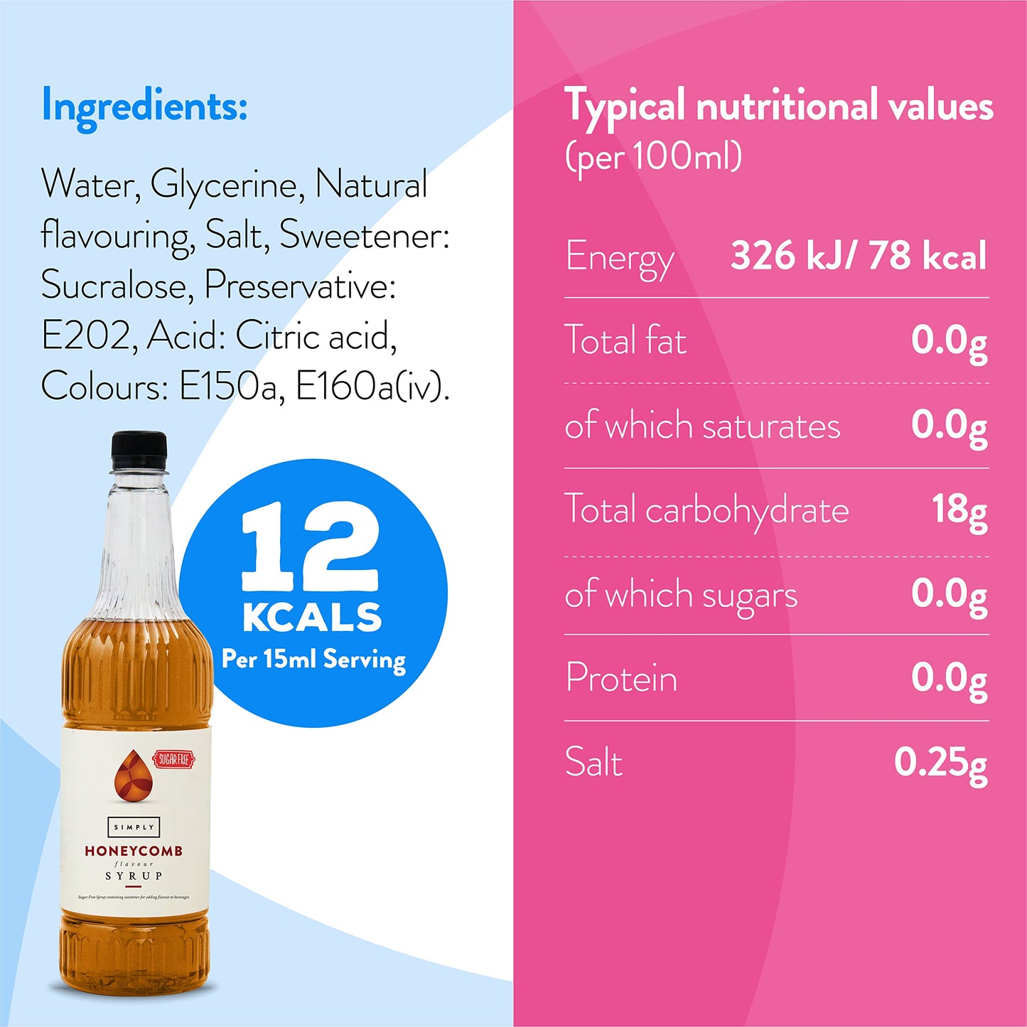 - Simply Sugar Free Honeycomb Syrup | Low Calorie | Vegan & Nut Free -