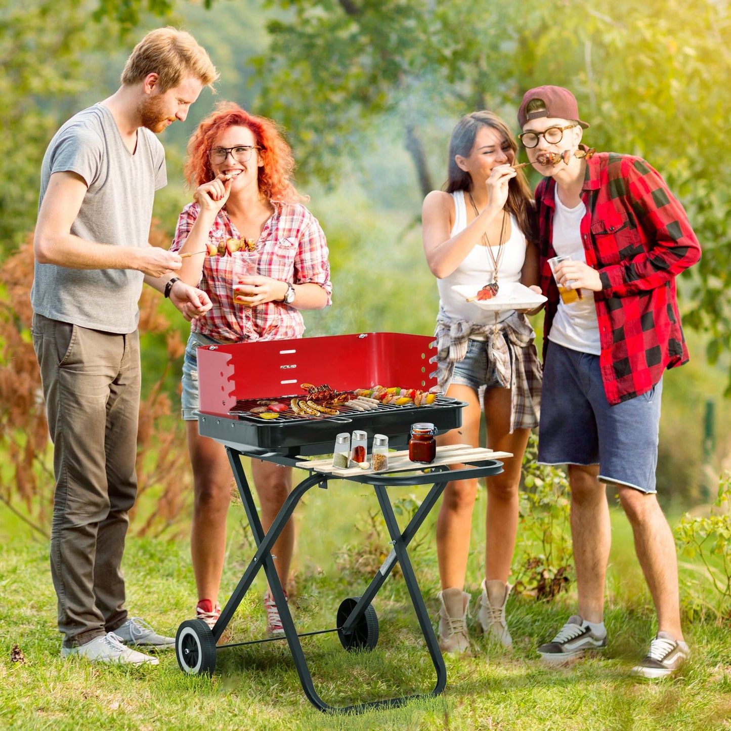- Outsunny Charcoal Trolley BBQ | Barbecue Grill -