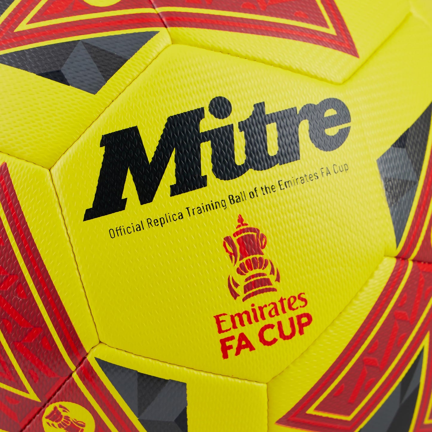 - Mitre Training FA Cup Football | High Performance Training Ball | Yellow/Grey/Red | Size 5 -