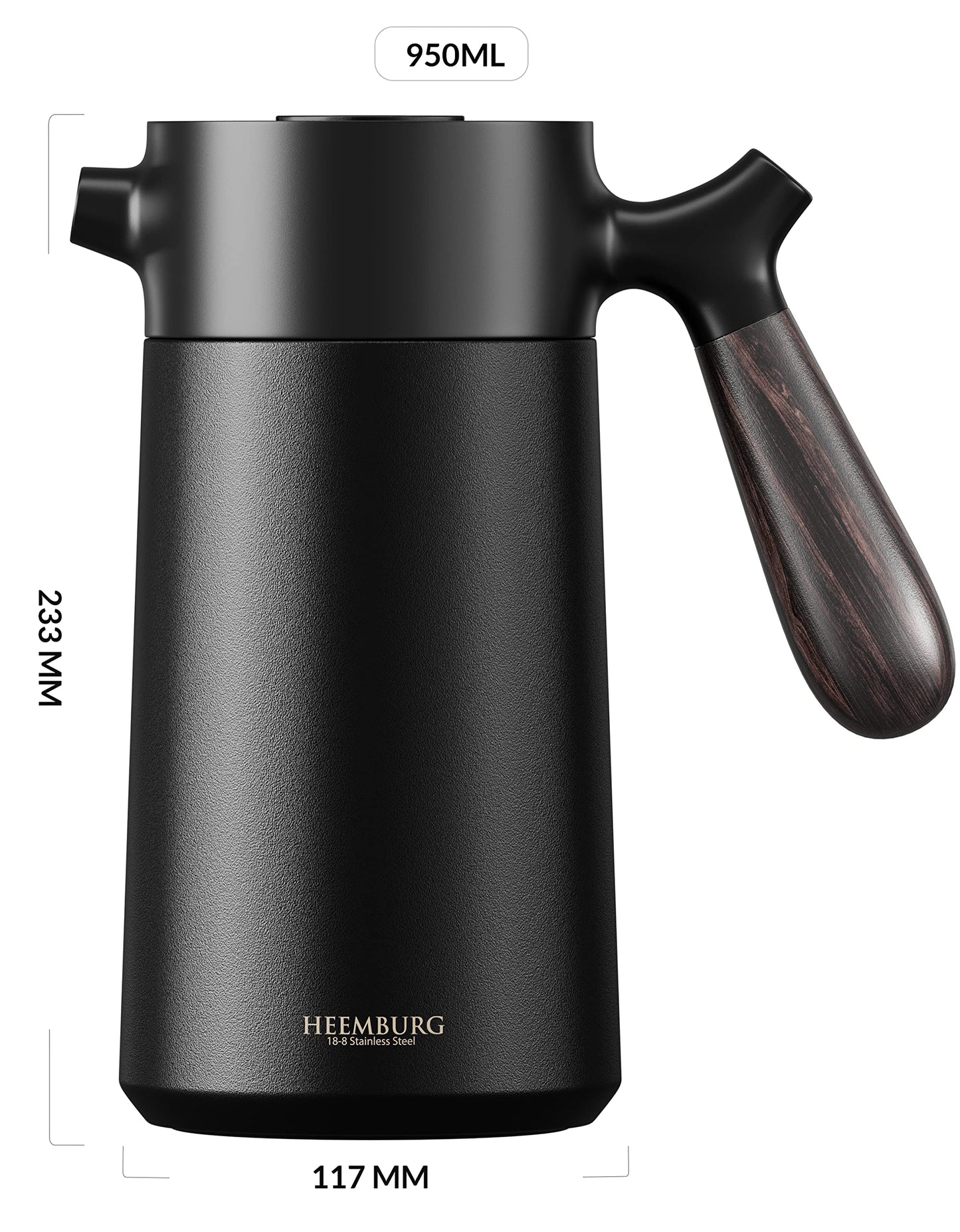 - Heemburg French Press Thermal Coffee Maker | Cafetière | Thermo Double Wall Insulated -