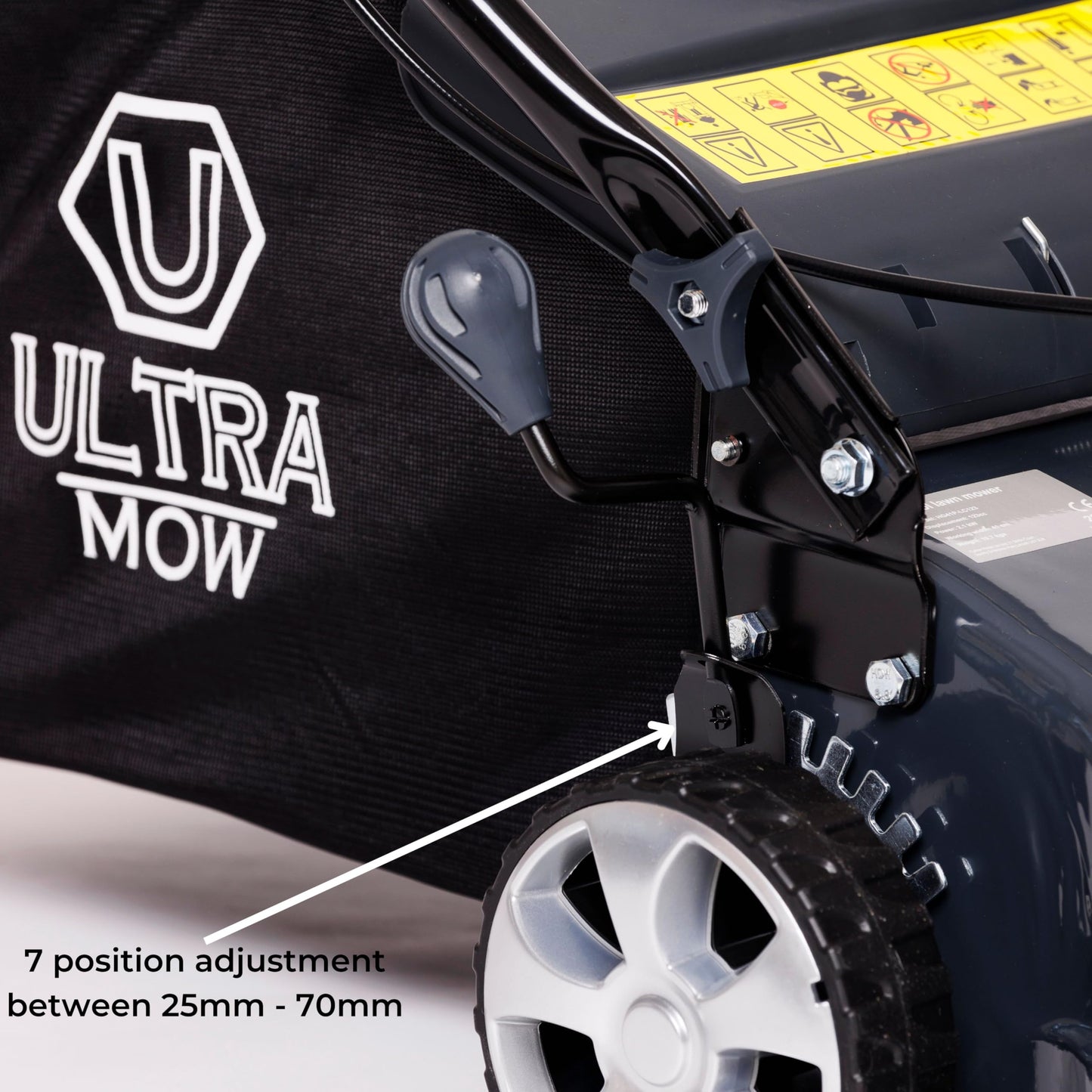 Callow Premium Petrol Lawn Mower - 41cm Cutting Width - Powerful 4 Stroke 123cc 2.8hp OHV LONCIN Engine with Centrally Adjusted Cutting Heights between 25mm and 70mm and 40 L grass box