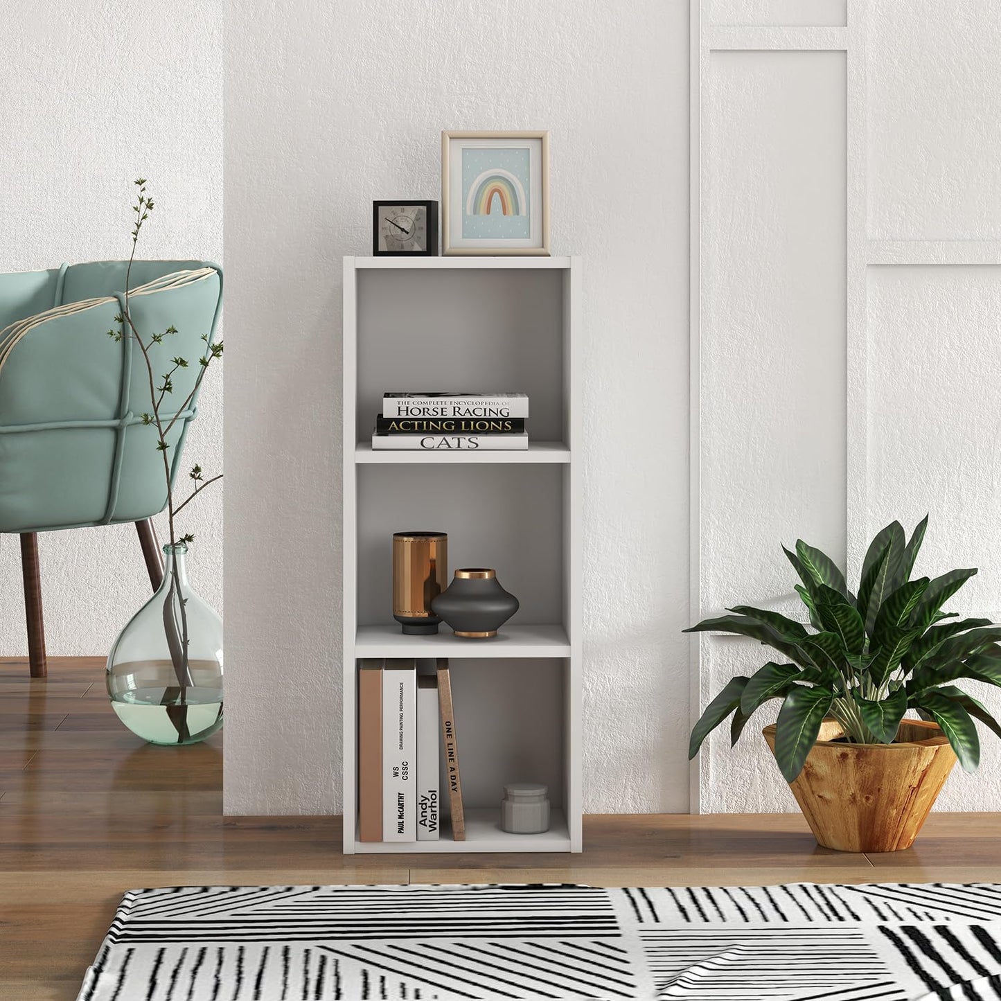 - Panana Wooden Cube Bookcase | 2/3/4/5/6 Tier Display Unit -