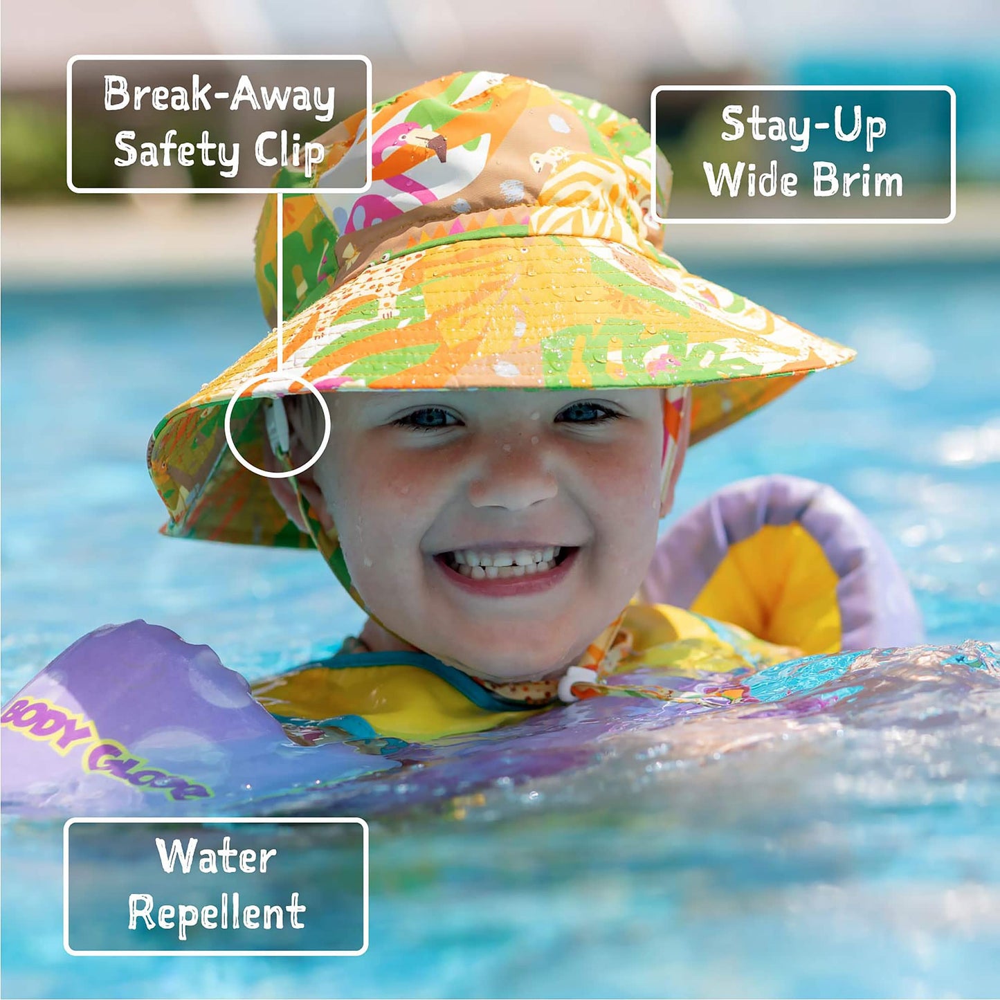 - JAN & JUL Kids Summer Quick Dry Swim Sun Hats 50 UPF -