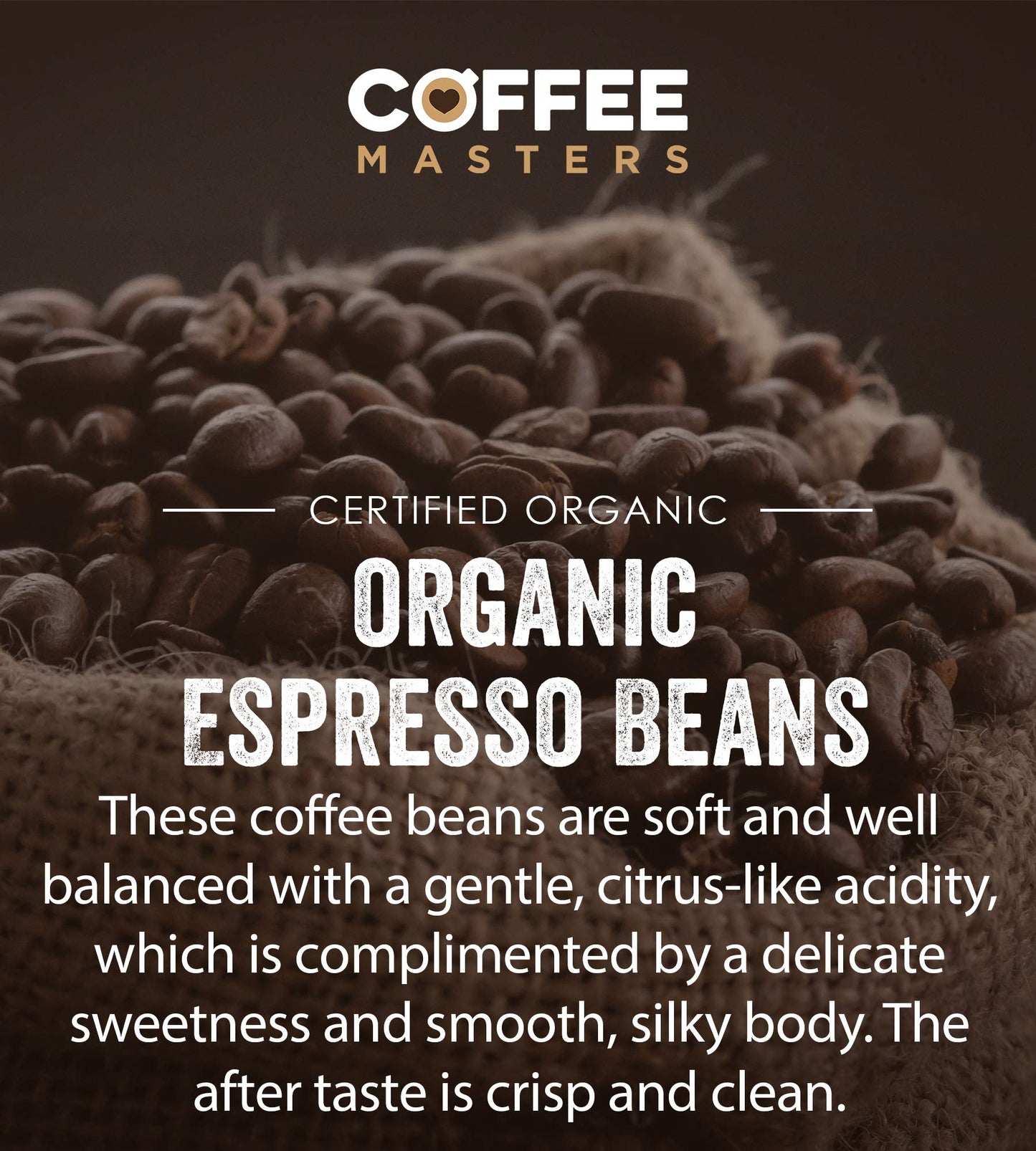 Coffee Masters Peruvian, Organic, Fairtrade, Coffee Beans - Great Taste Award Winner 2018 (1 Pack x 1 Kg)