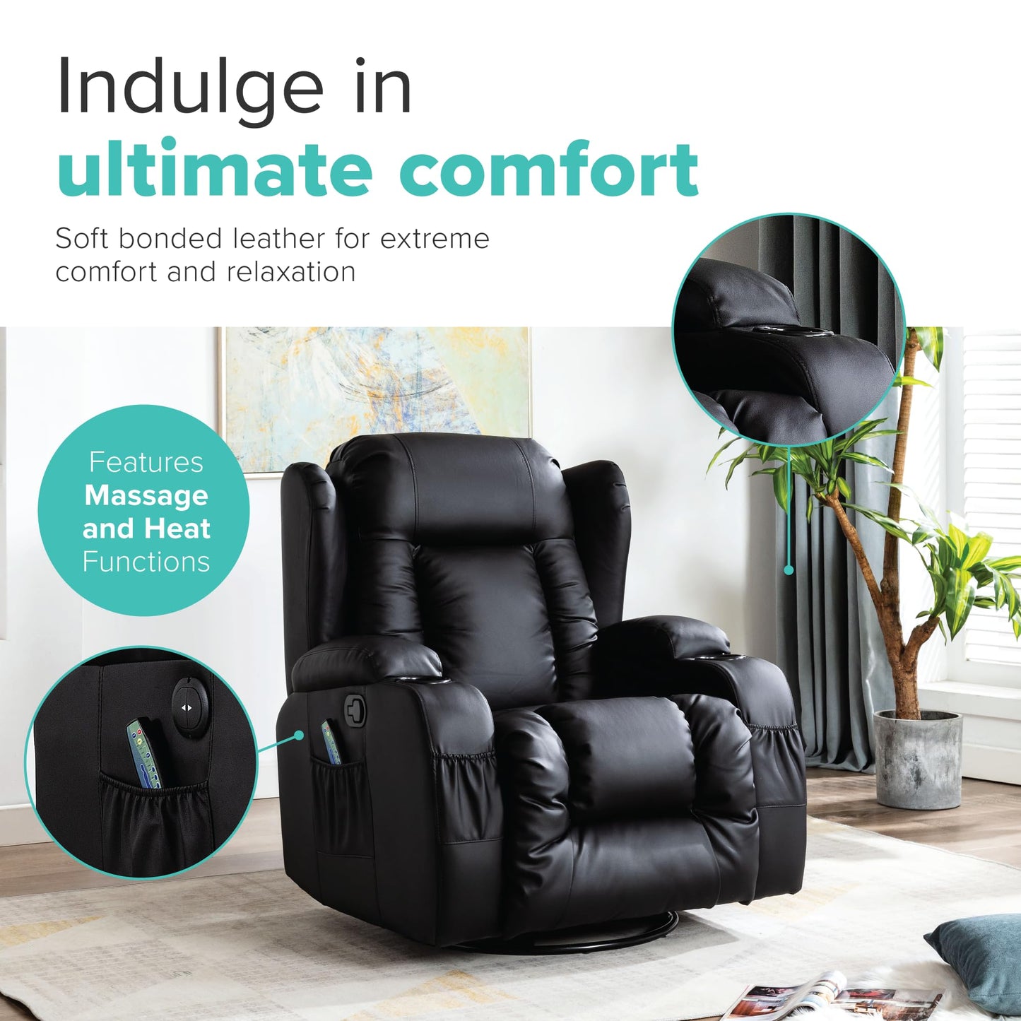 - More4Homes | CAESAR 10-in-1 Manual Recliner Armchair -