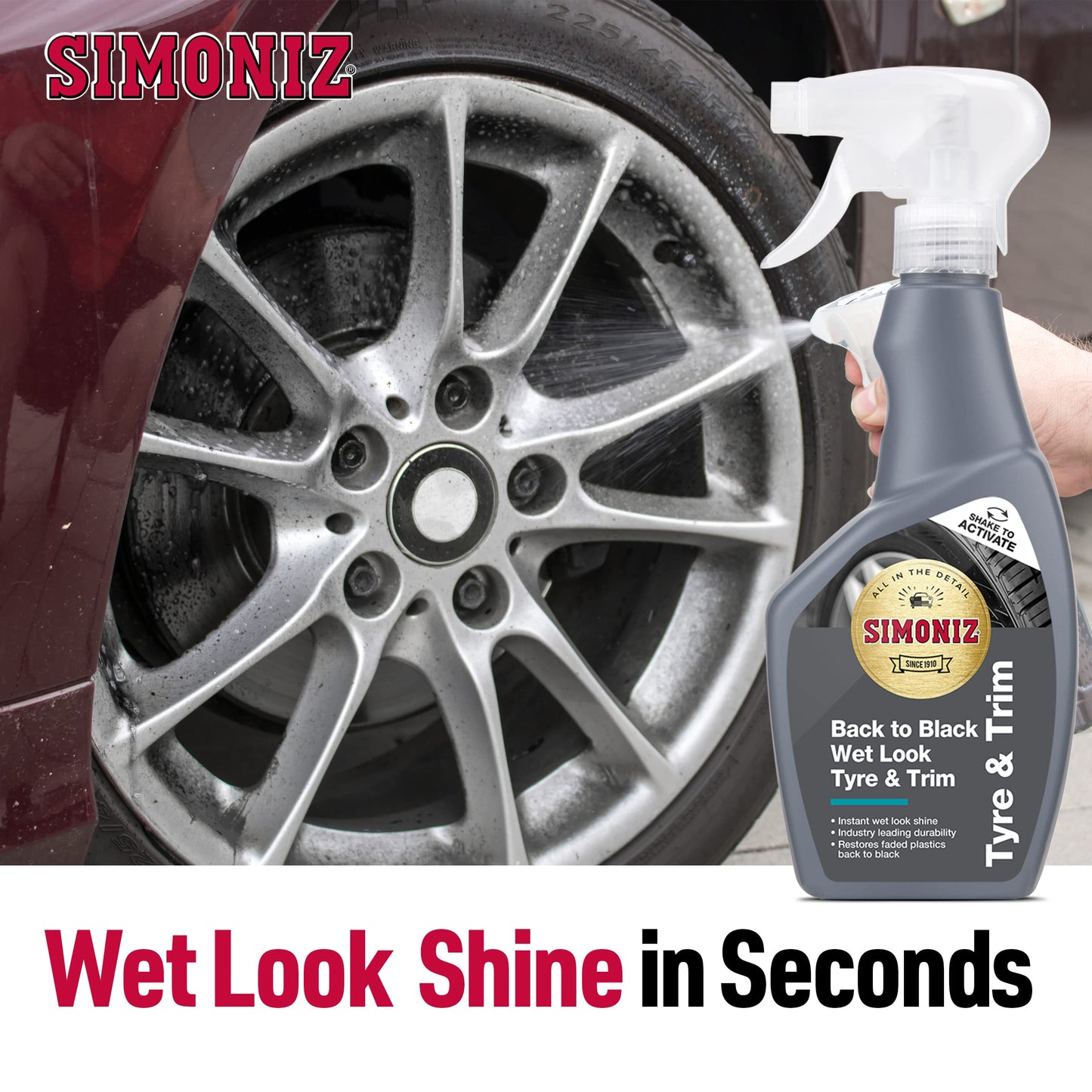 - Simoniz Back to Black Wet Tyre & Trim Shine | Wet Look Tyre Shine -