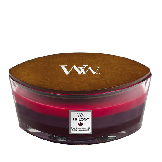 - Woodwick Ellipse Scented Candle with Crackling Wick | Sun-Ripened Berries |