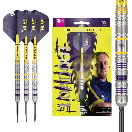 - Target Darts | Luke Littler Loadout 90% Tungsten Steel Tip Darts Set | 24G | The Nuke Player Edition Dart Set | Swiss Point Darts -