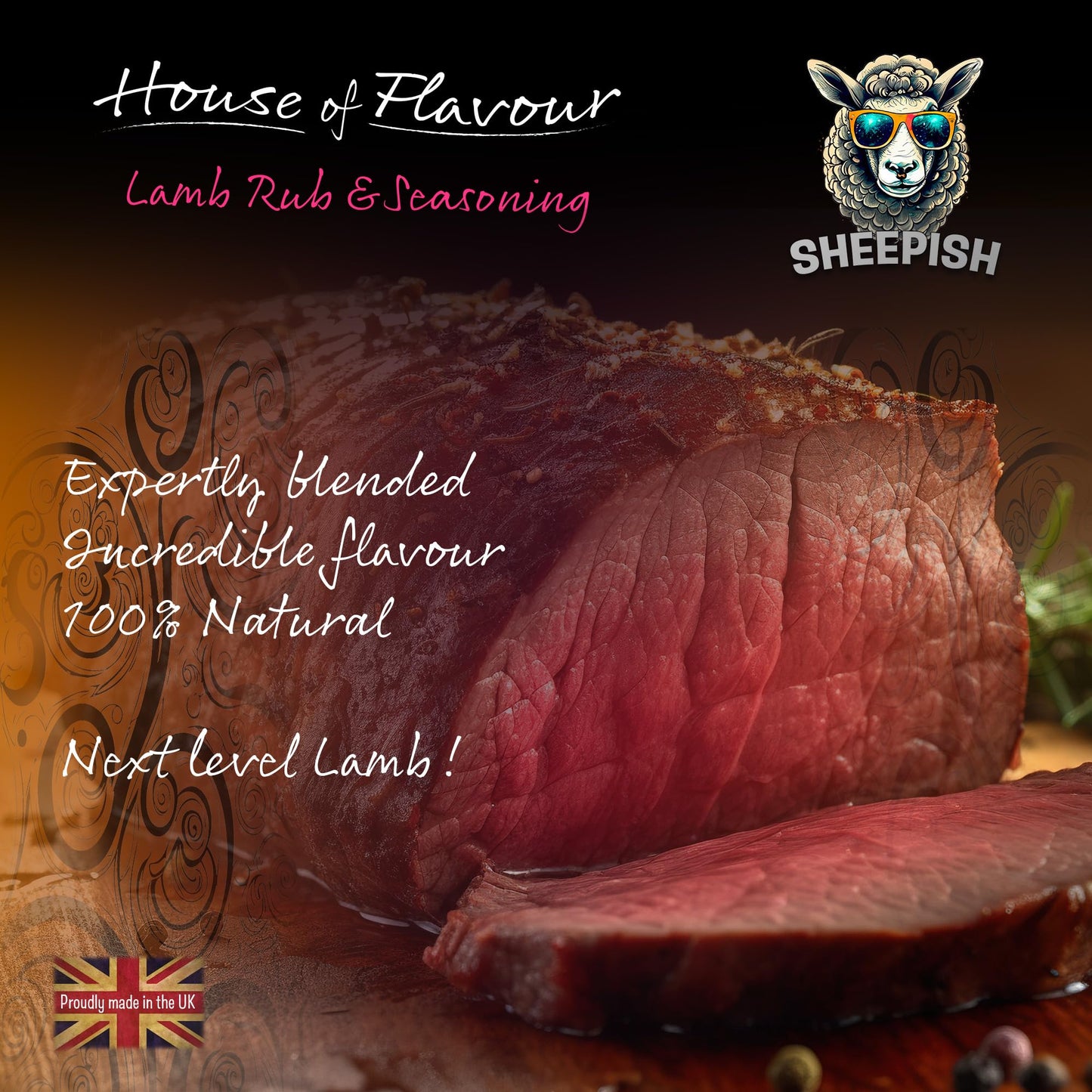 BBQ Meat Rub Seasoning For Lamb with Mint & Smoked Paprika By House of Flavour | Gluten-Free, No Preservatives | Ideal for Leg, Chops, Mince, Shoulder