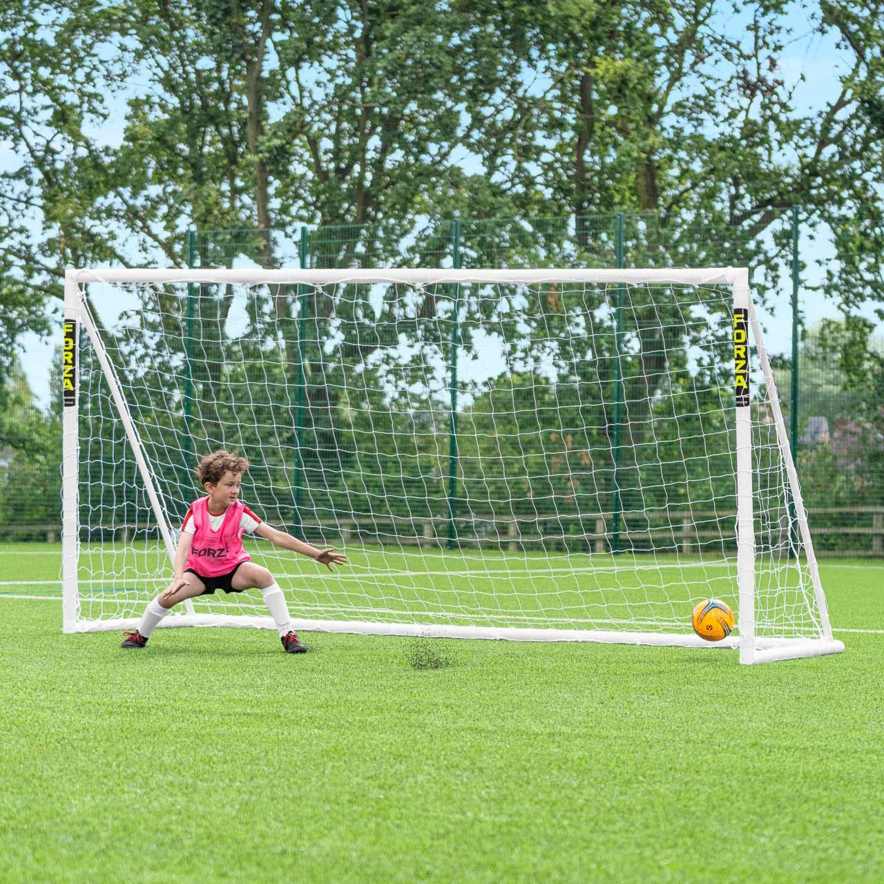 - FORZA 8ft x 6ft Football Goal | Ready, Set, Goal! | All Weather uPVC Football Goals – Optional Target Sheet, Football & Carry Bag Included (Goal Only) -