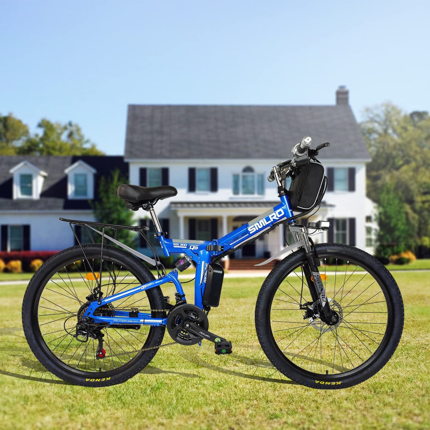 AKEZ 26" Electric Folding Bikes for Adults Men Women,Folding Electric Mountain Bikes Bicycle,E-Bikes for Men All Terrain with 48V 10Ah Removable Lithium Battery and Shimano 21 Speed Gears
