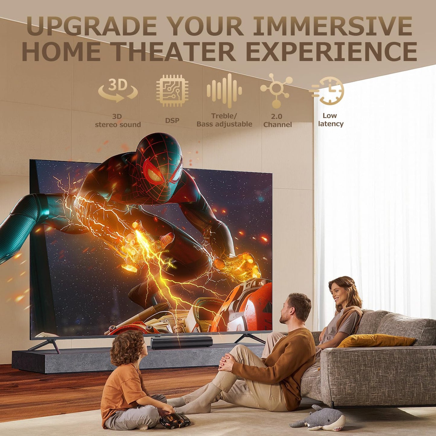 - EnjoyNest Sound Bars for TV | Soundbar with Bluetooth/Optical/AUX/HDMI ARC Connection -