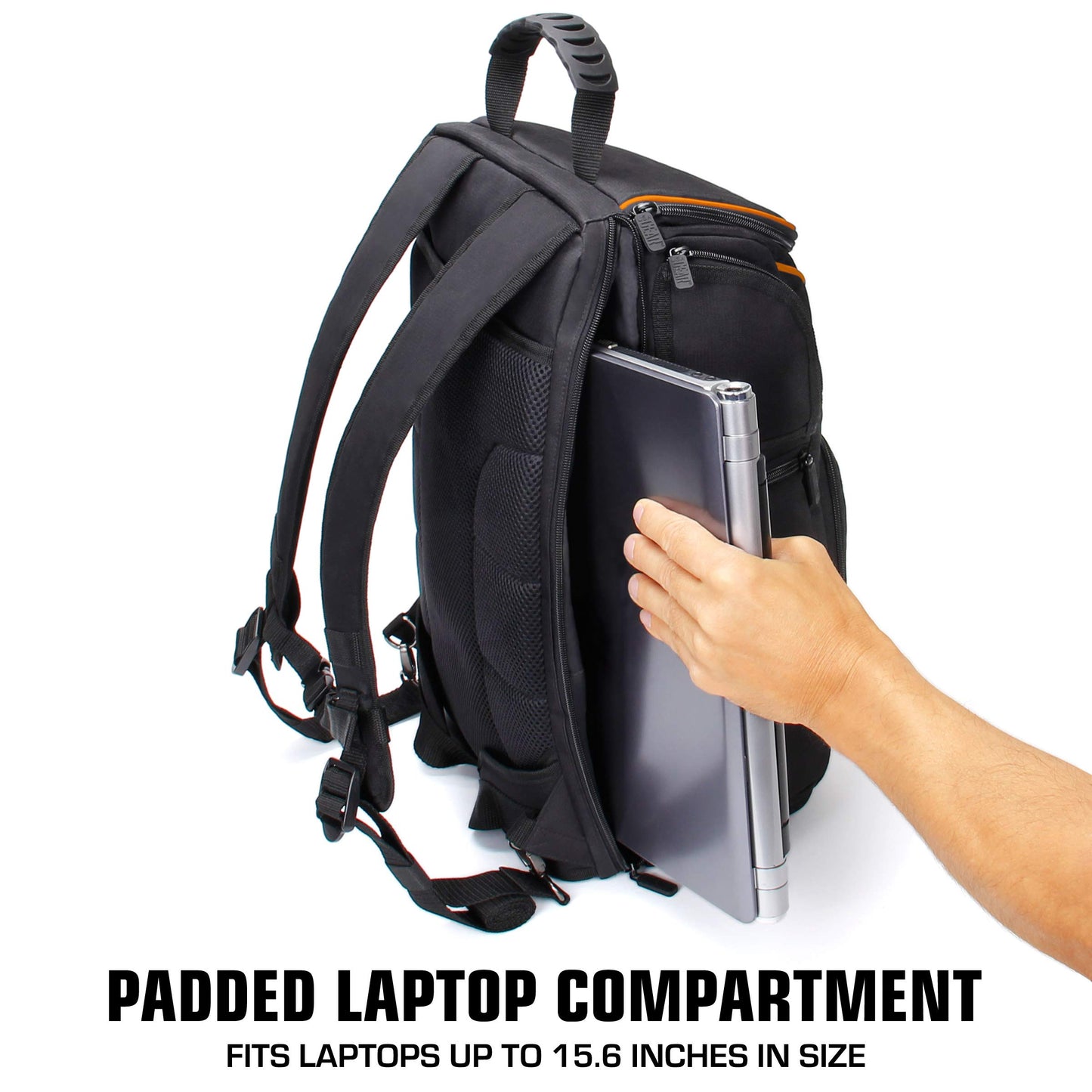- USA Gear Digital Camera Backpack DSLR Photo Bag with Comfort Design, Waterproof Cover -