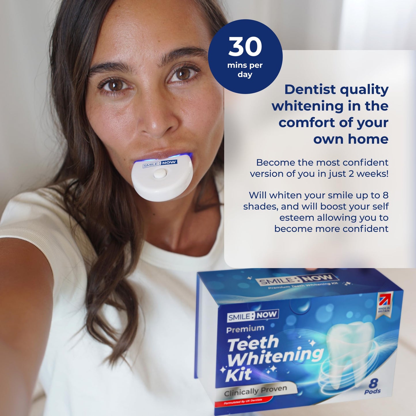 - Teeth Whitening Kit  | 8 Teeth Whitening Gel Pods 33.6ml | hi vis Smile Teeth Whitening Gel -