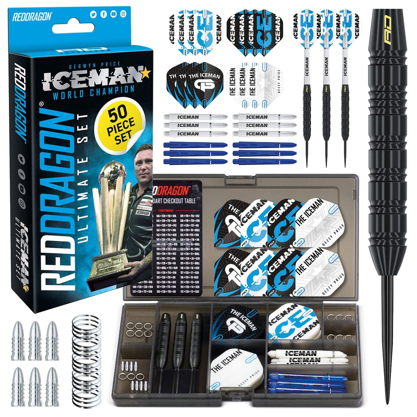 - RED DRAGON Gerwyn Price Iceman | Ultimate 50 Piece Darts Set -