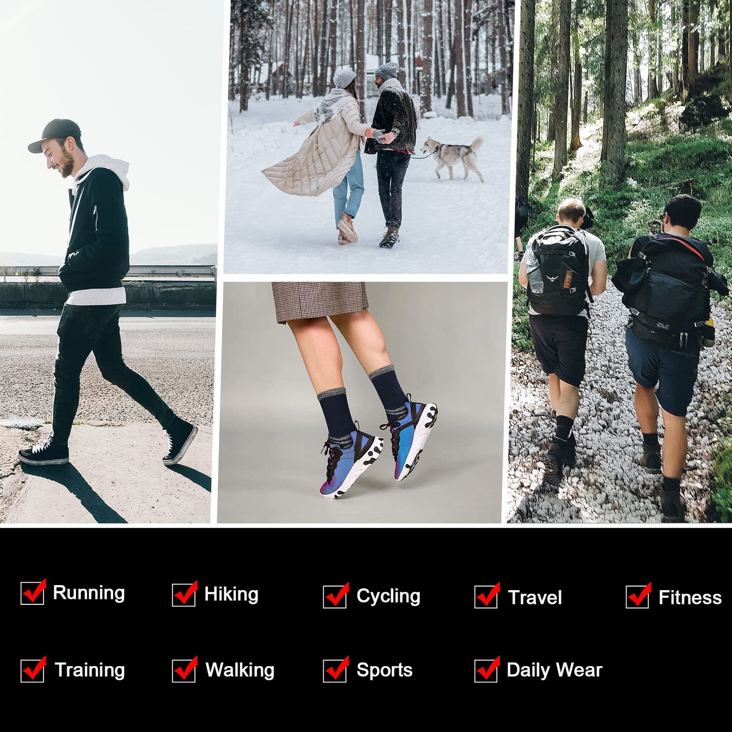 - Srclo | Wicking Breathable Cushion Anti Blister Casual Crew Socks | Multi Performance Hiking Walking -