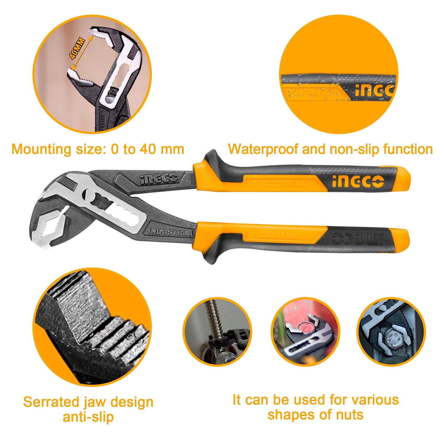 - INGCO 4Pcs Pliers Set 8 Inch Combination Pliers | 7 Inch Diagonal Cutting Pliers | 6 Inch Long Nose Pliers | 10 Inch Pump Pliers -