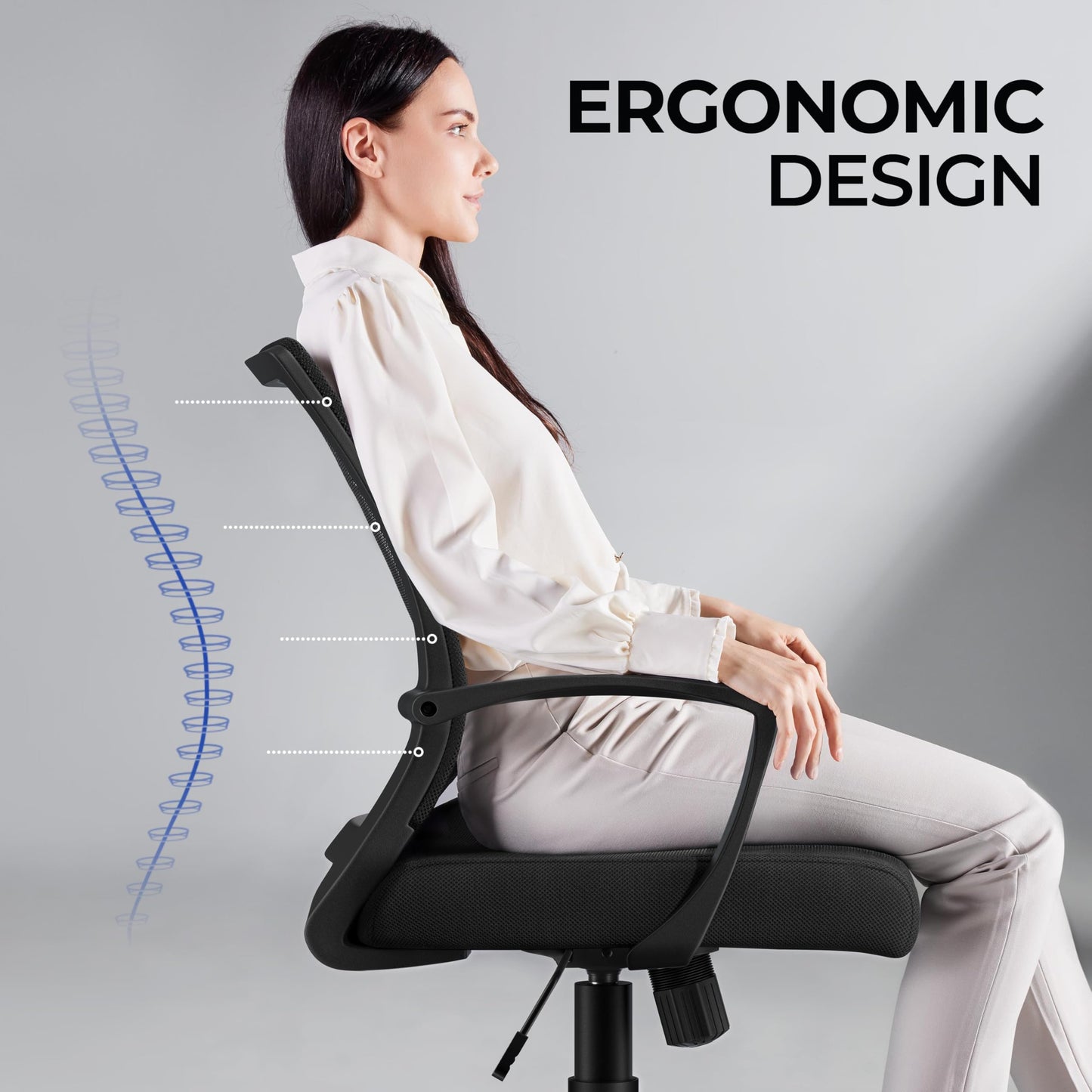 - Yaheetech Adjustable Office Chair, Ergonomic Mesh Swivel Chair For Office.