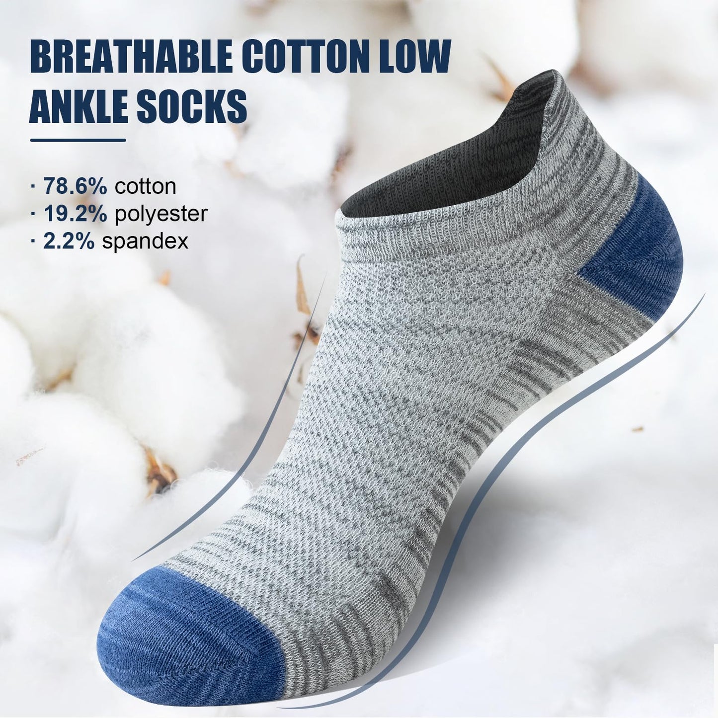 - Niofind Mens Trainer Socks | 8 Pairs | Low Cut Ankle Socks -