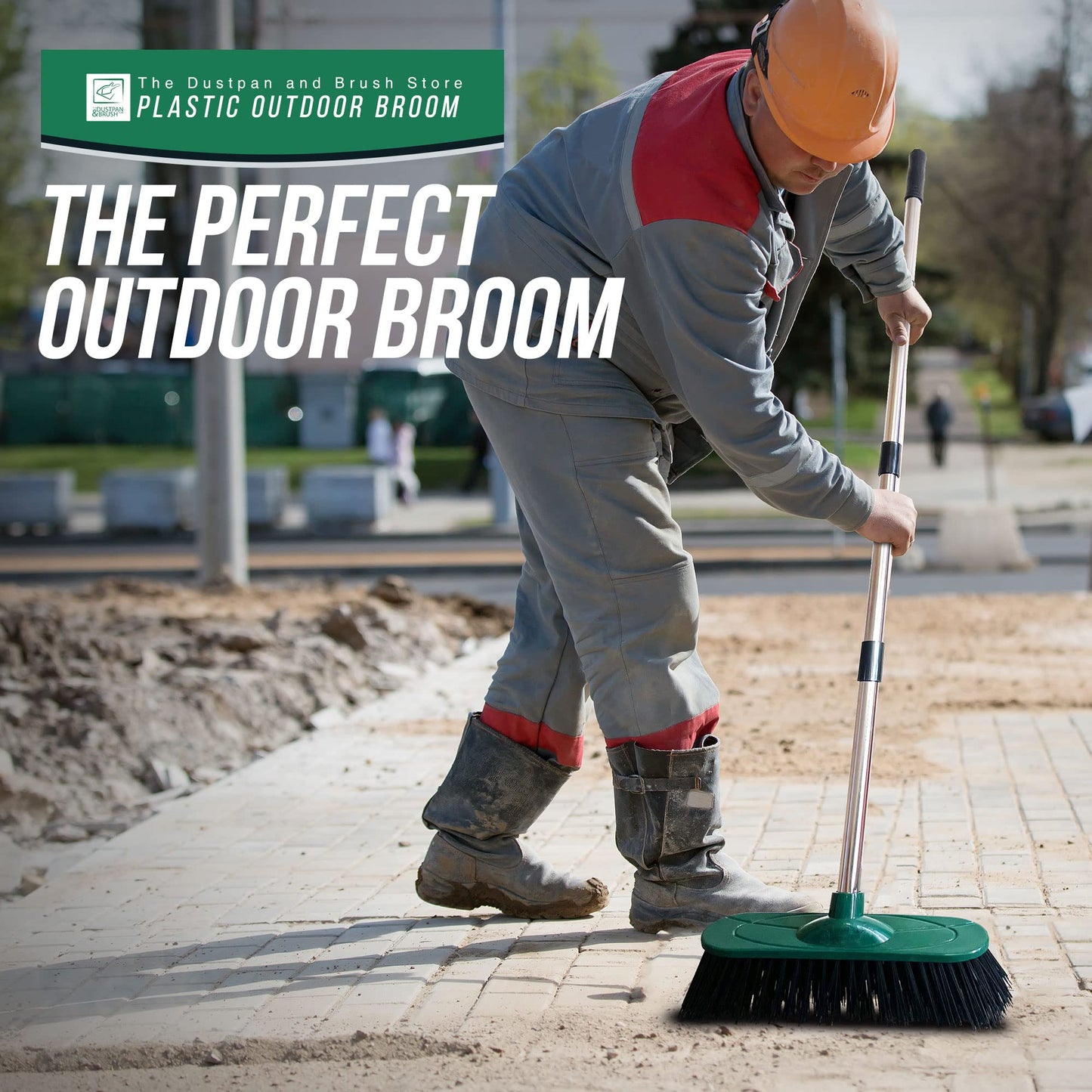 - Yard Broom Outdoor Heavy Duty, 10” Synthetic Hard Bristle Brush Head and 4-Sections Stainless Steel Handle, Stiff Sweeping Broom for Cleaning Gardens, Yards, and Driveways