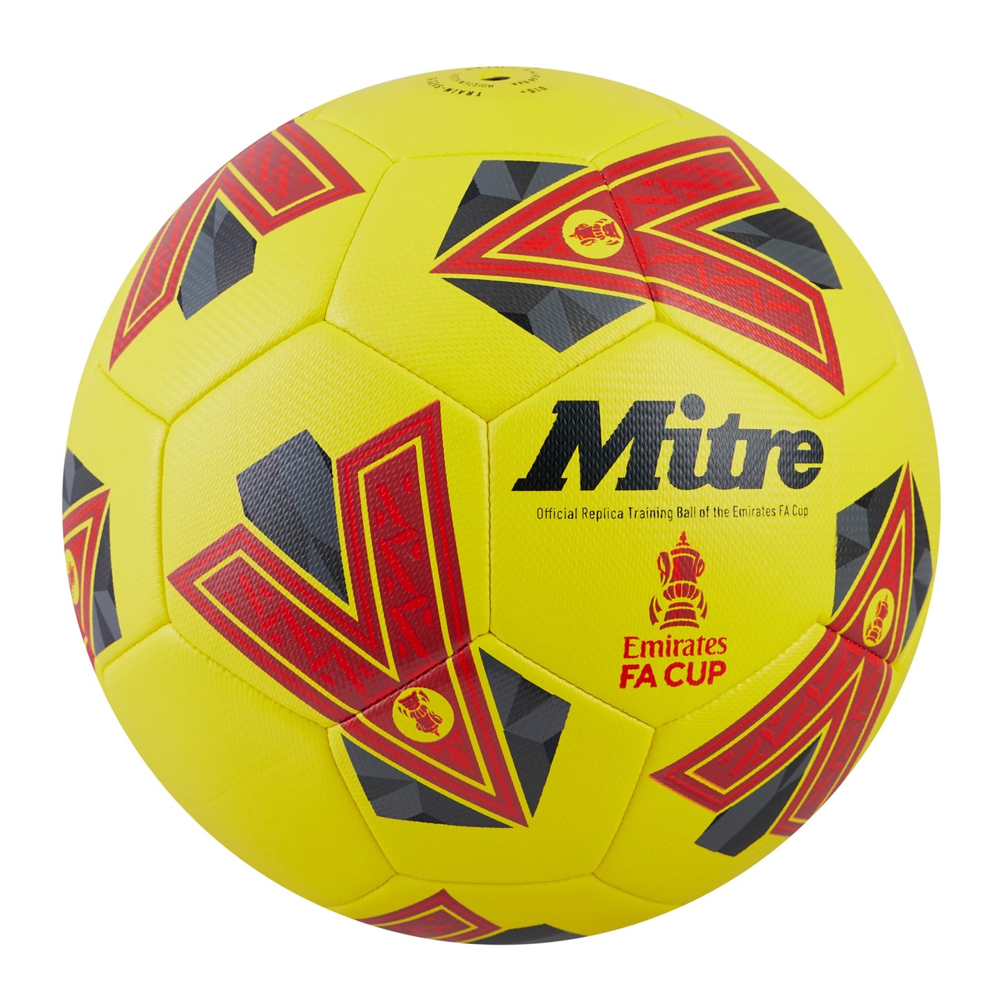 - Mitre Training FA Cup Football | High Performance Training Ball | Yellow/Grey/Red | Size 5 -