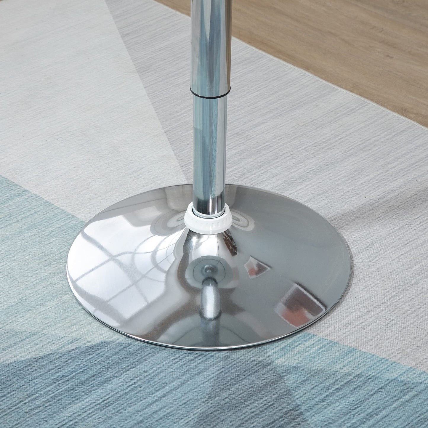 - HOMCOM Modern Round Bar Table | Adjustable Height Home Pub Bistro Desk | Swivel Painted Top with Silver Steel Leg and Base -