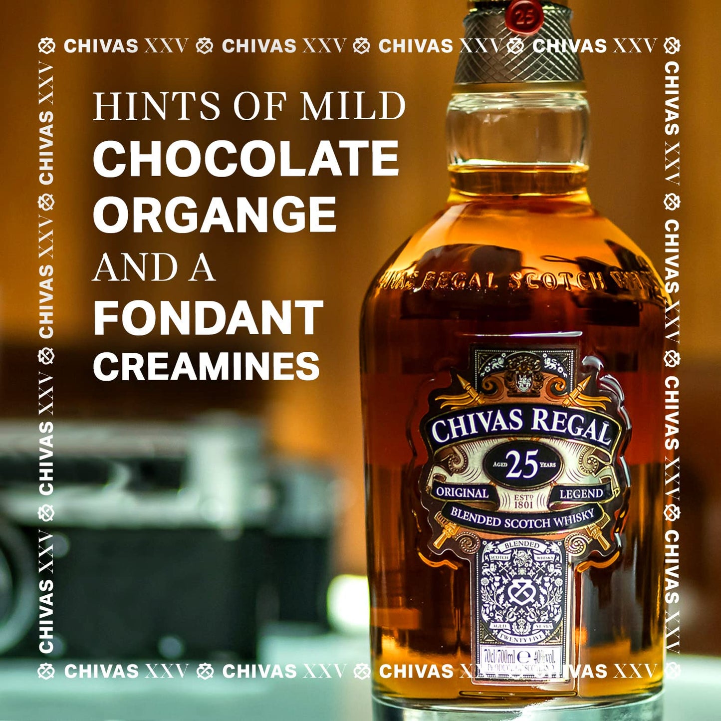 Chivas Regal 25 Year Old Blended Scotch Whisky, 70 cl with Gift Box