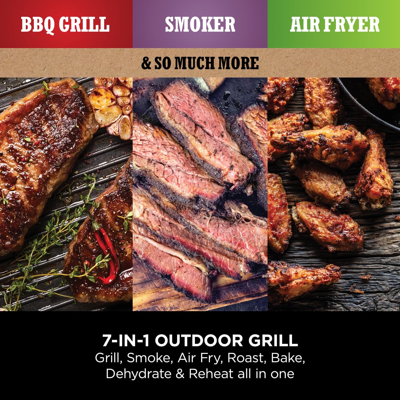 - Ninja Woodfire Electric BBQ Grill & Smoker | 7-in-1 Outdoor Grill & Air Fryer -