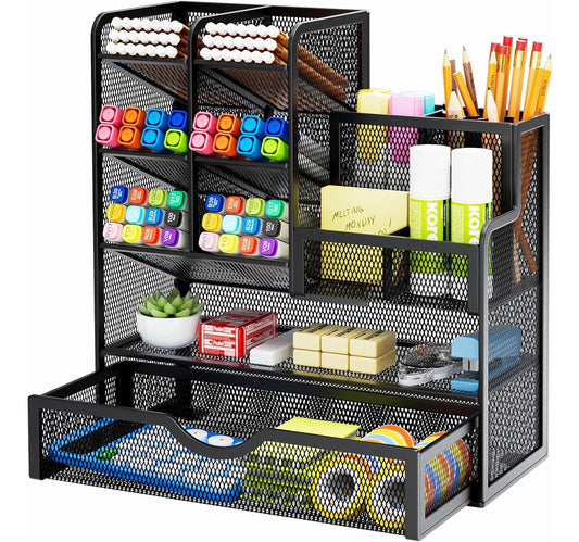 - Marbrasse Mesh Desk Organiser,Stationary Organiser | MultiFunctional Pen Holder -