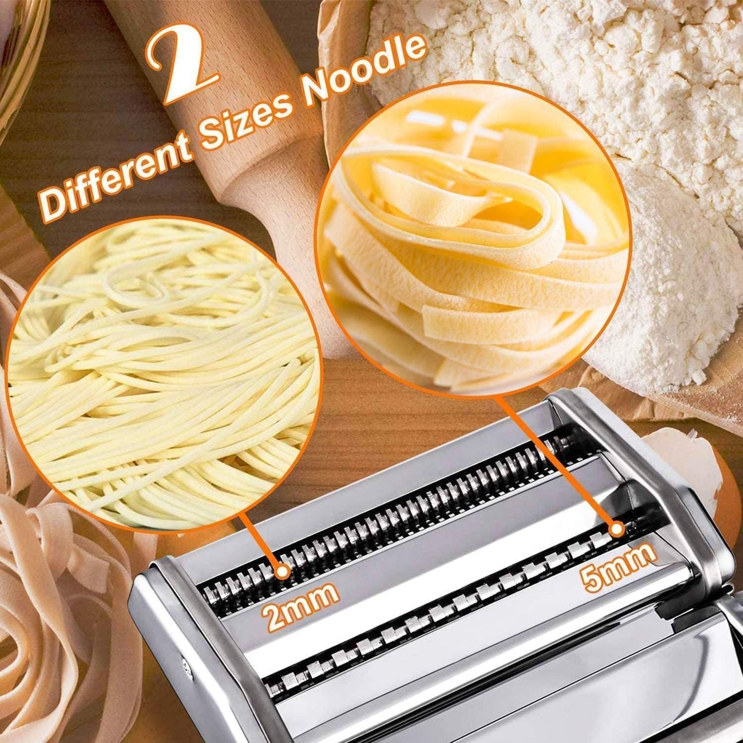 - Pasta Machine | 150 Roller Manual Pasta Makers with 7 Adjustable Thickness Setting -