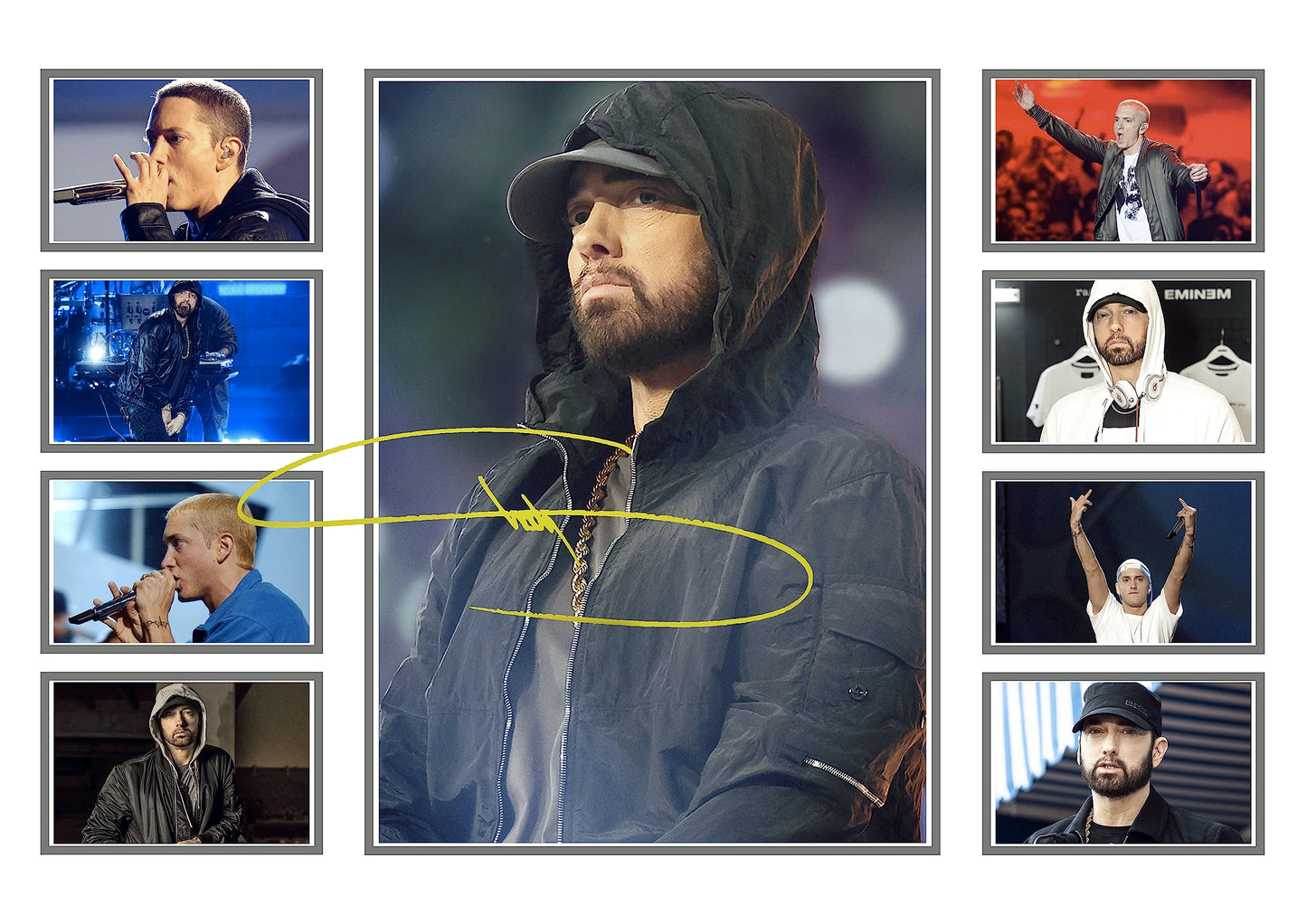 - Eminem Autograph Poster Print | Limited Edition Collage Of The Music Legend -