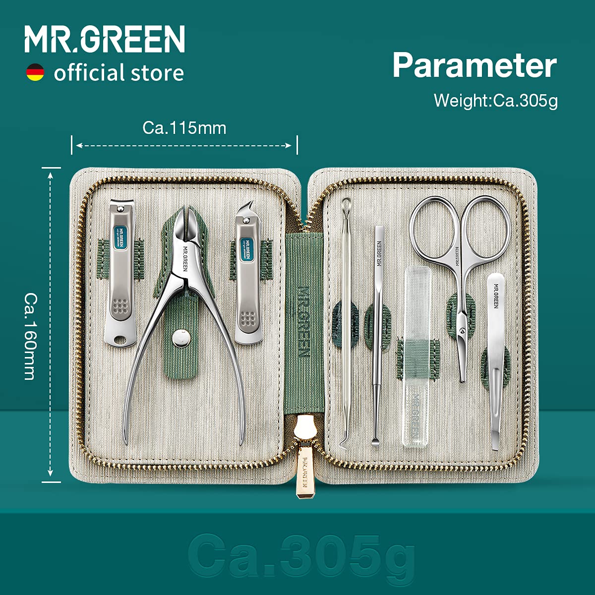 - MR.GREEN Manicure Set | Pedicure Kit | Stainless Steel Nail Clipper Set -