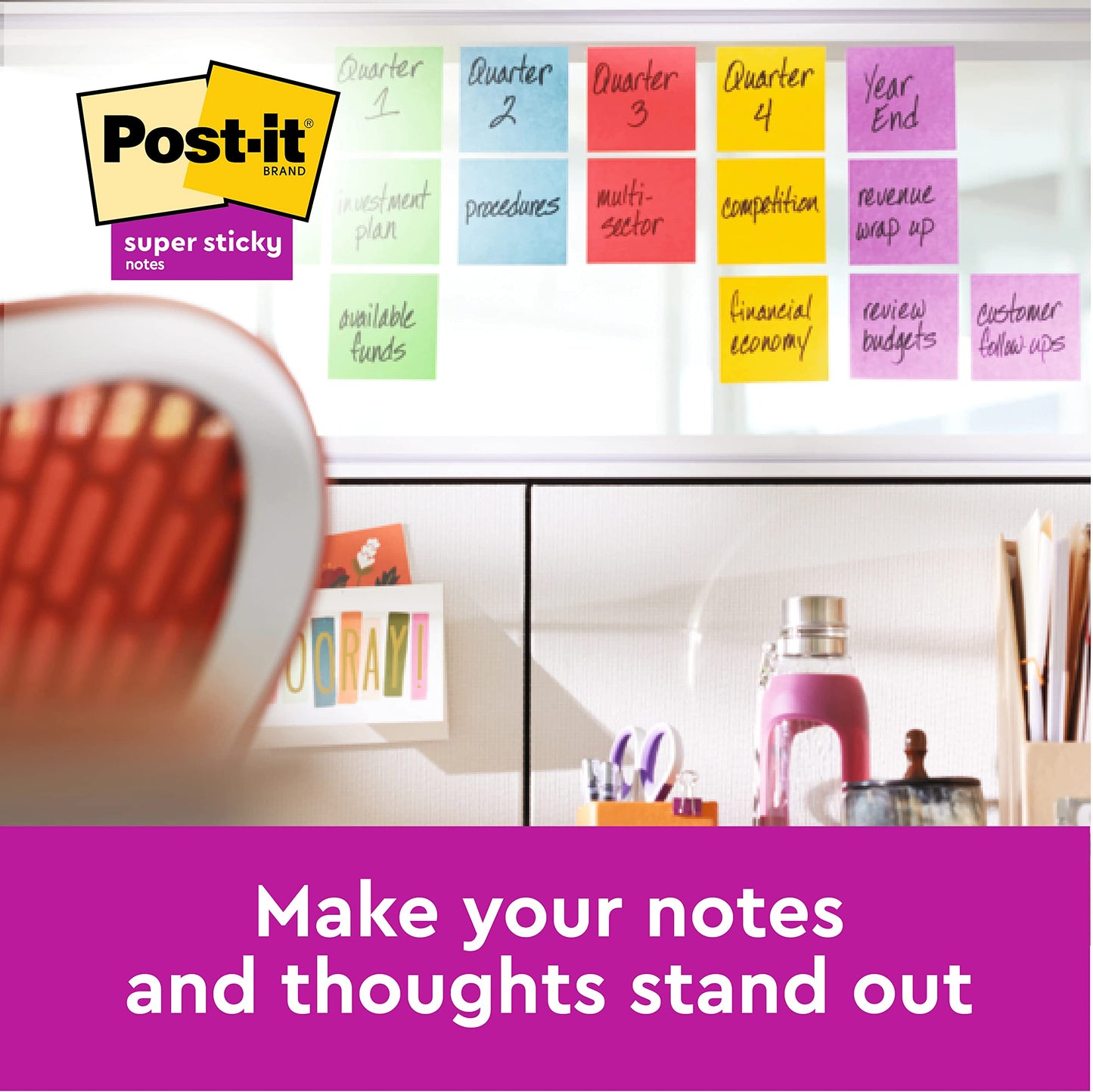 - Post-it Super Sticky Notes | Carnival Color Collection | Pack of 6 Pads | 90 Sheets per Pad -