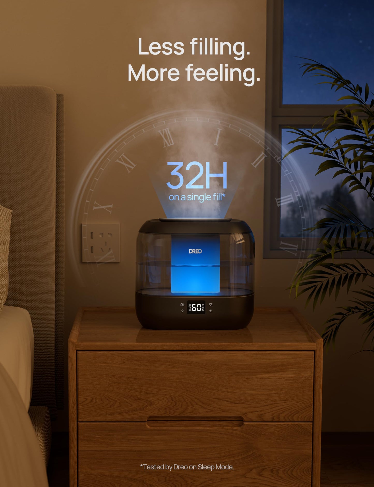 - Dreo Smart Humidifier for Bedroom | 4L Cool Mist Humidifier | Humidity Sensor | Auto Mode -