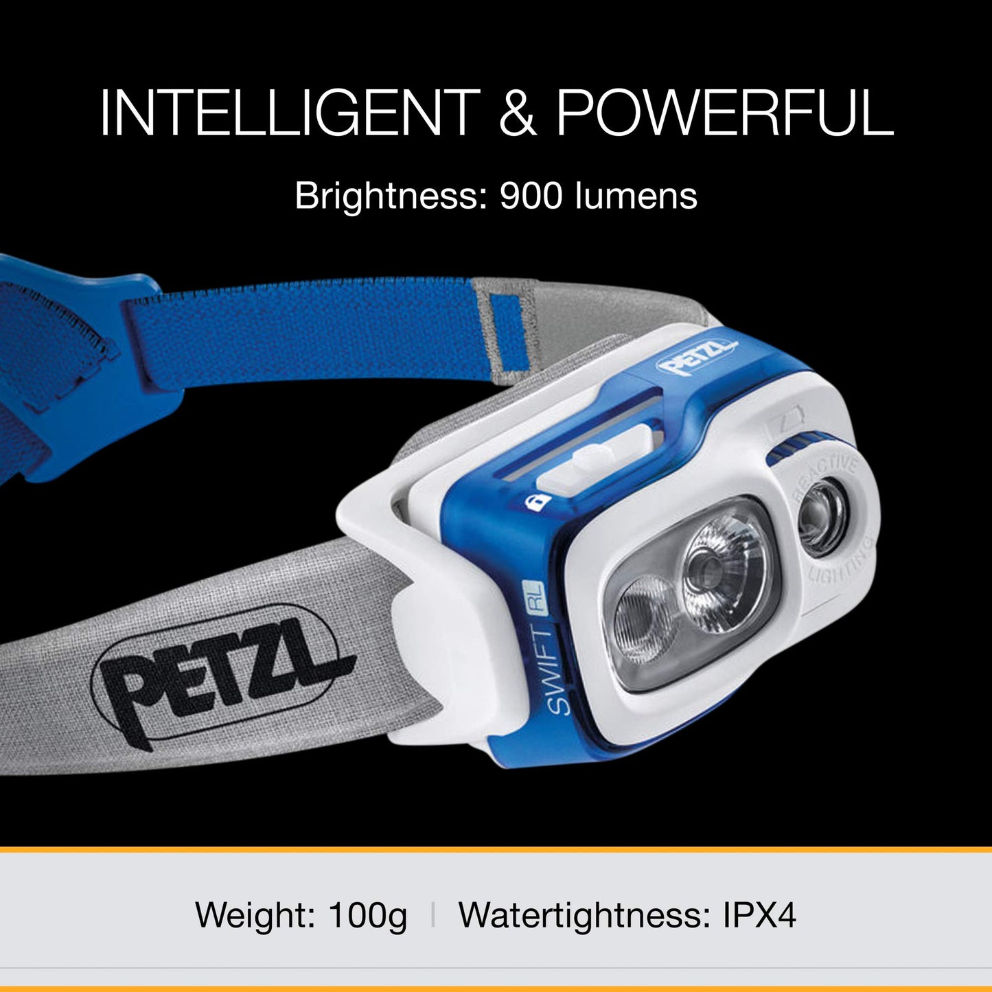 - Petzl Swift Headlamp RL | 12.5 cm | Blue -