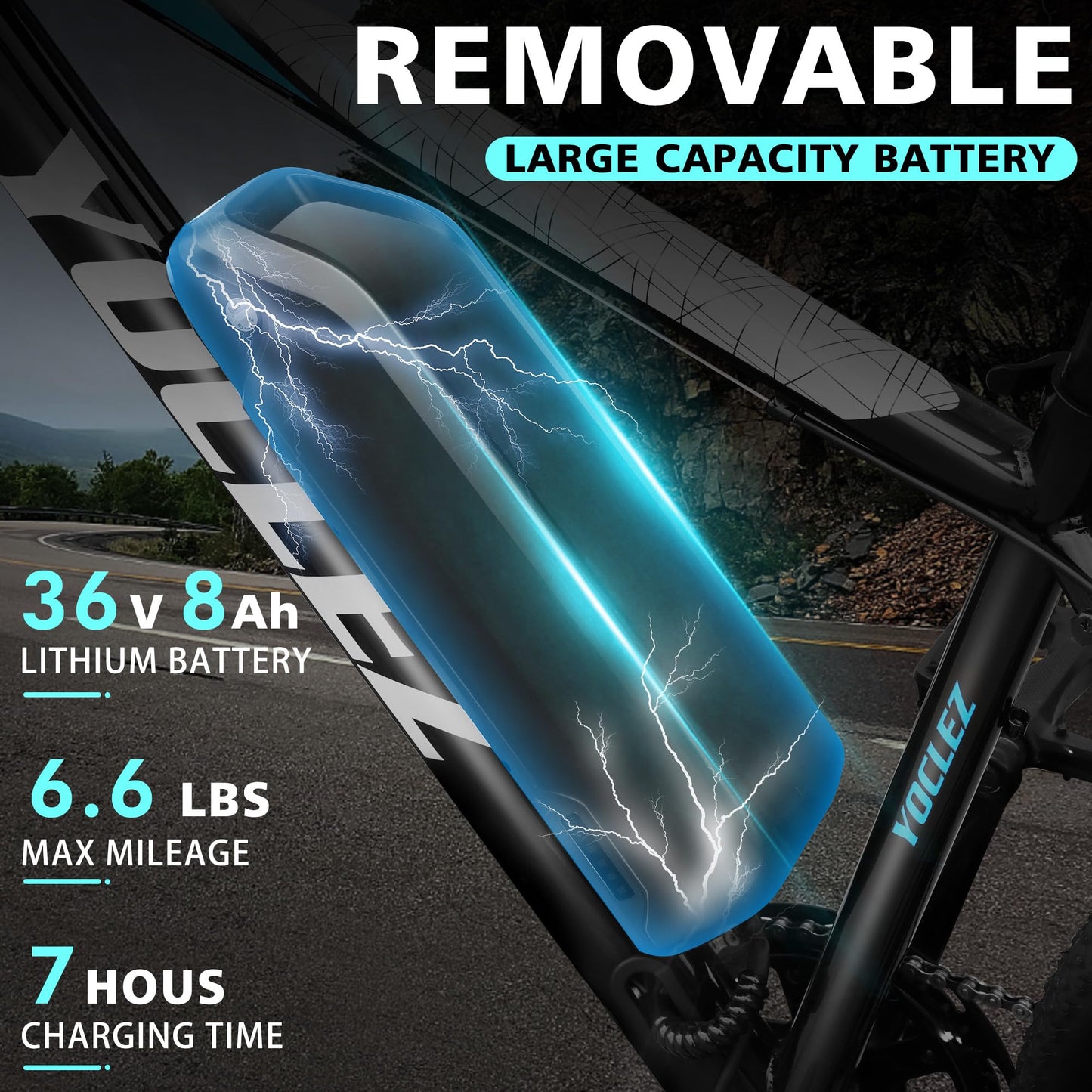 26'' Electric Bikes for Adults. City Commuter E-bike with High-Speed Brushless Motor. Electric Bike for 7 Speed Gear, Built-in 36V-8Ah/13Ah Removable Li-Ion Battery, G51 LCD Display, Dual Disc Brake