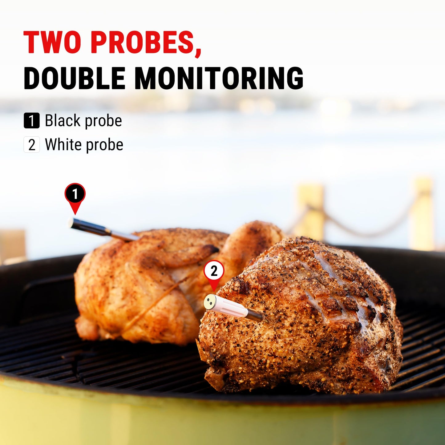 - ThermoPro Twin TempSpike | 150m Range | Truly Wireless Meat Thermometer -