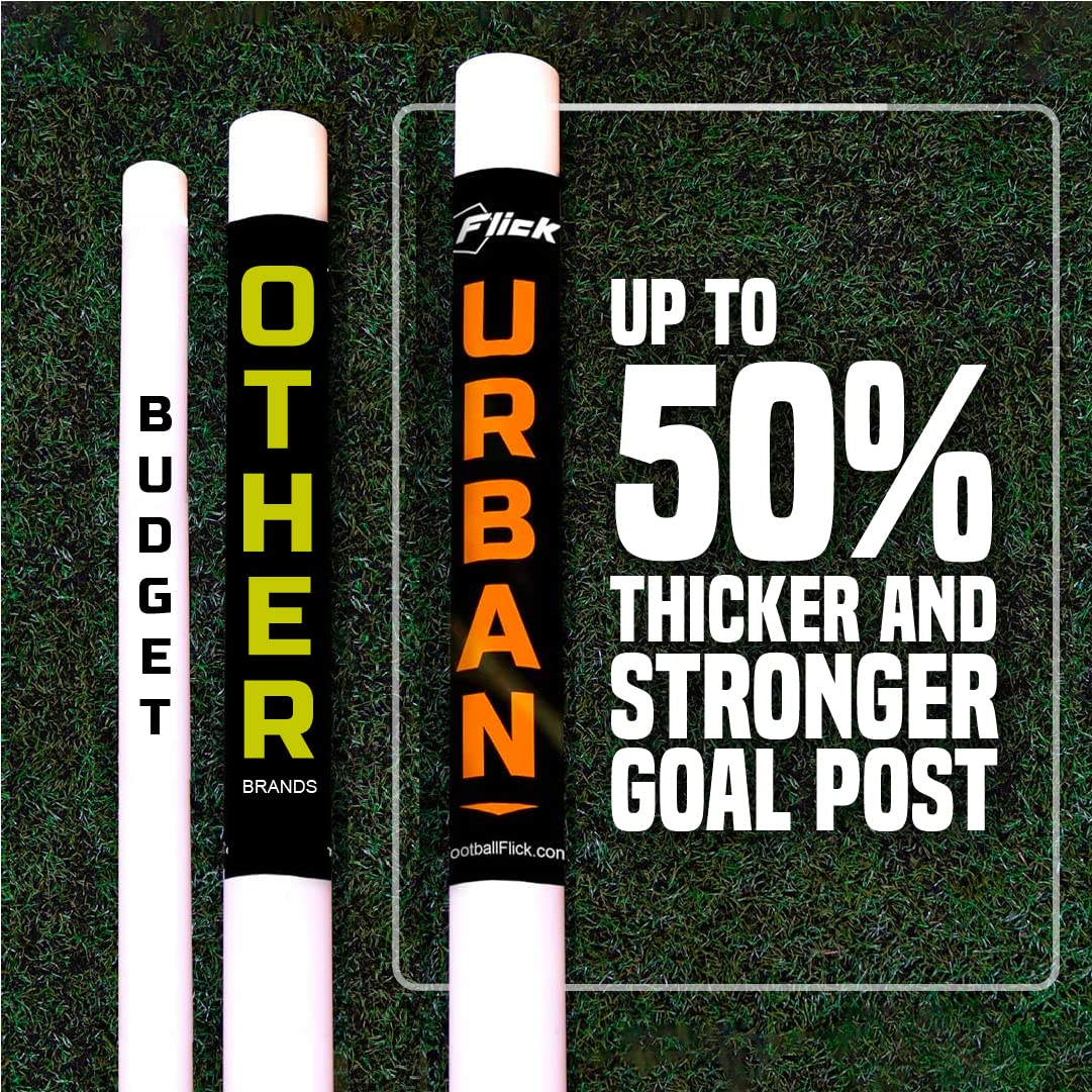 Amazon Exclusive Football Flick Goal - All weather - 70mm Extra thick uPVC - football goal for gardens, Integrated locking system (6x4, 8x4, 8x6, 12x6),White