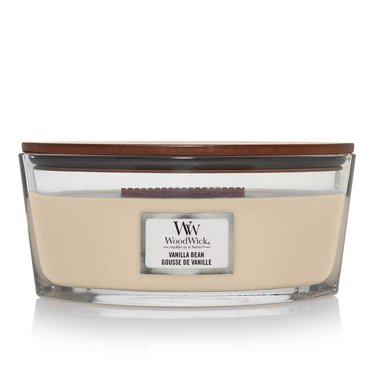 - Woodwick Ellipse Scented Candle with Crackling Wick | Vanilla Bean |