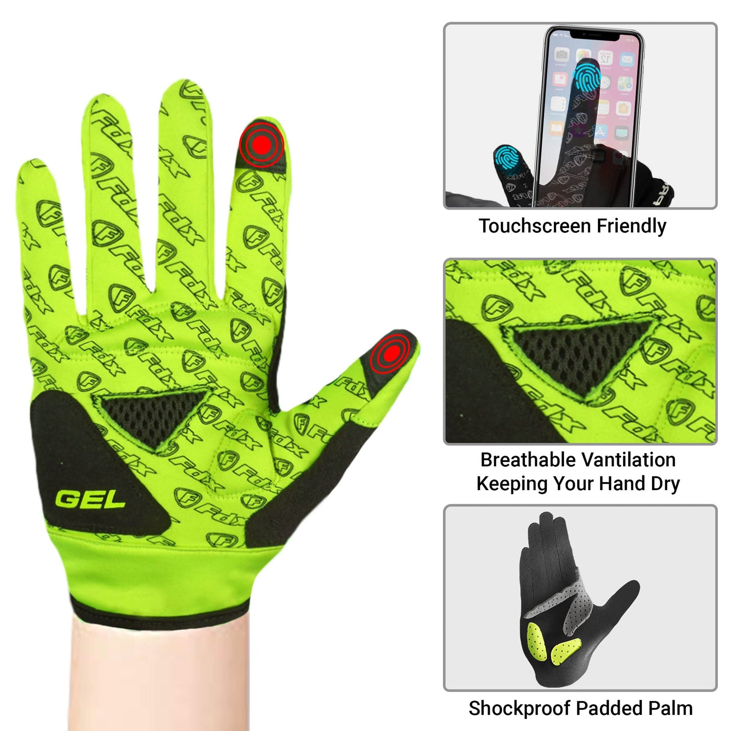 - FDX Full Finger Winter Cycling Gloves | Thermal Warm | Water Resistant | Windproof | Anti-Shocking Gel -