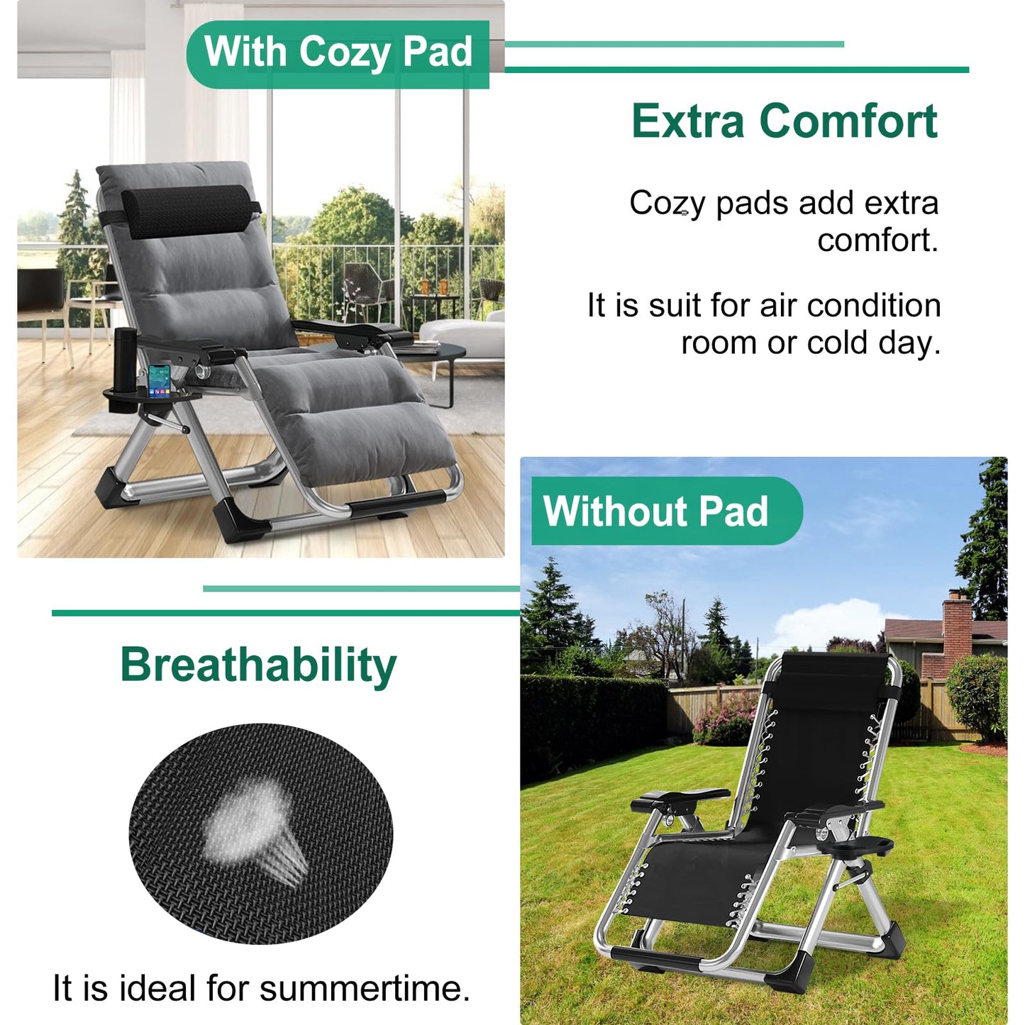 - Meulbaty Zero Gravity Chair | 200KG Load Capacity | Lounger For Home -