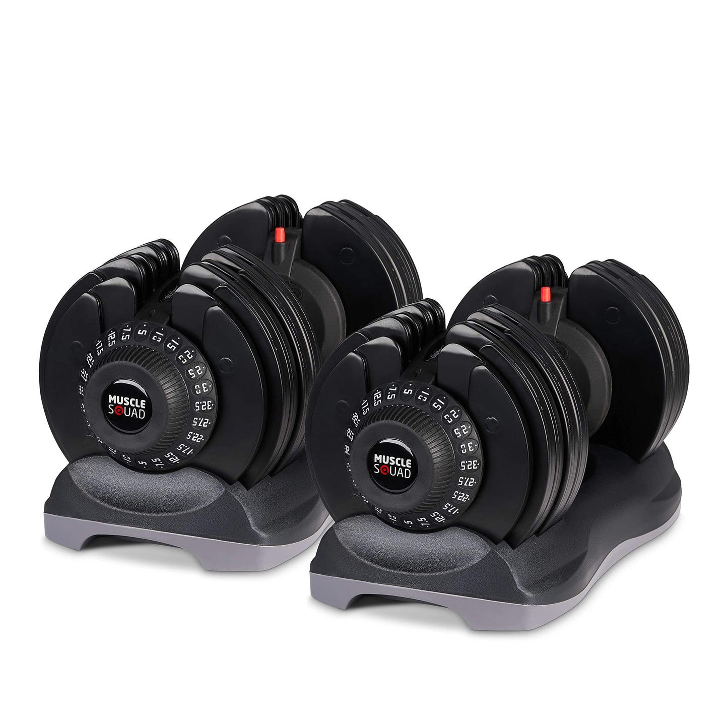- MuscleSquad Pair of 32.5kg Adjustable Dumbbell - 12 in 1 Dumbbell | 5kg to 32.5kg -