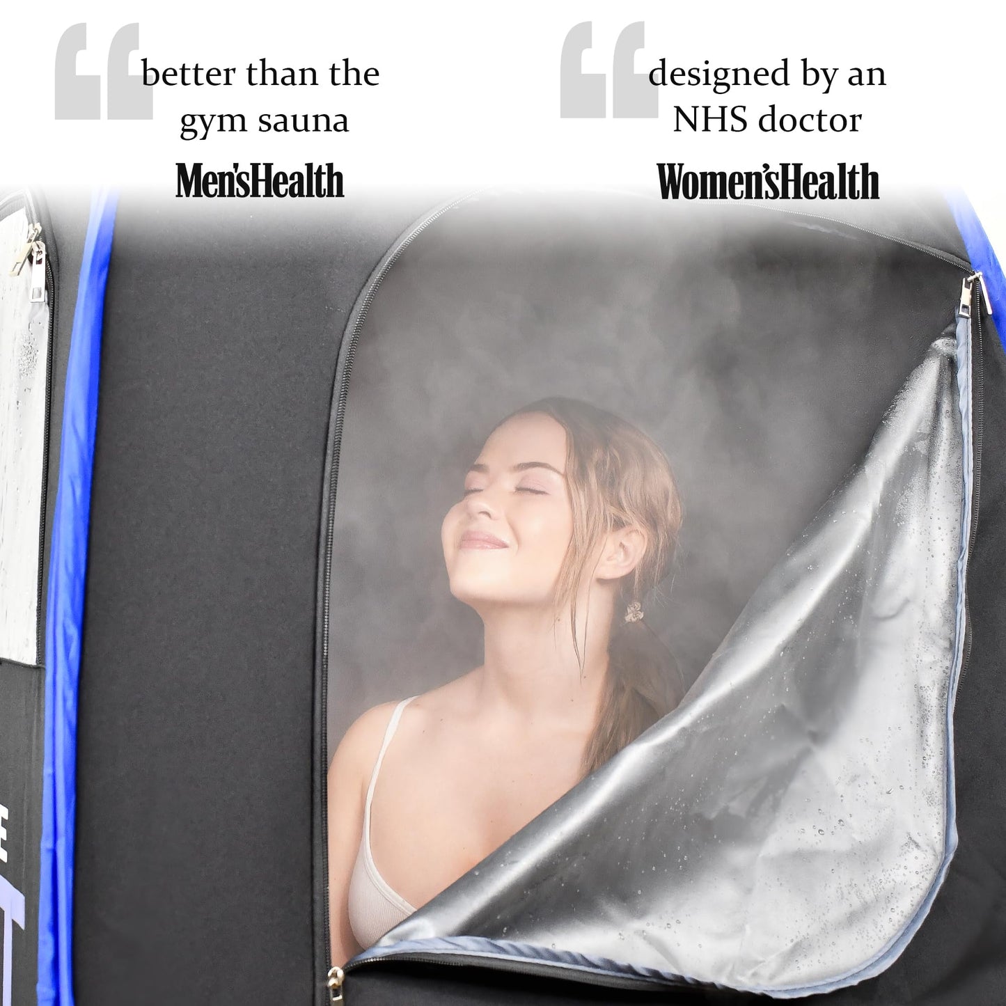 - Runitude Portable Sauna Steam Tent | Full Size Home Personal Sauna Steam Detox Room | Infrared Touchscreen 1000W 2.6 litre Generator -