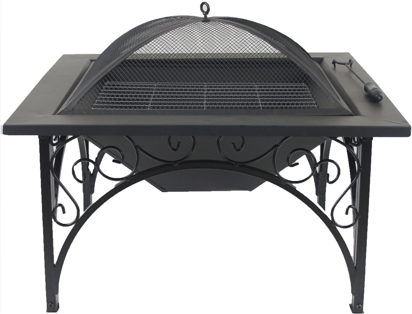 Centurion Supports KOJIN Multi-Functional Elegant Black Square Outdoor Garden & Patio Luxury Heater Fire Pit Brazier