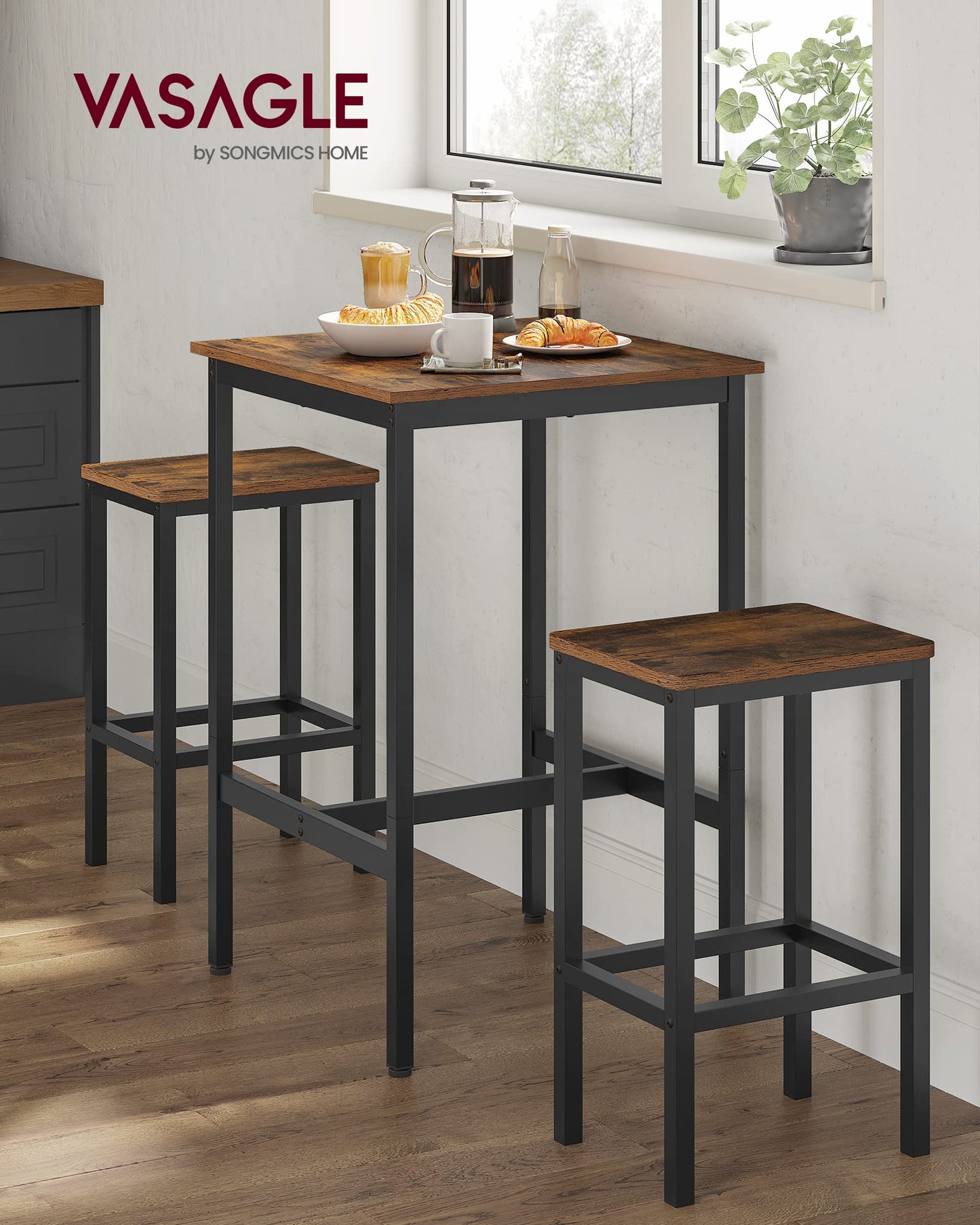 - VASAGLE High Table, Square Bar Table -