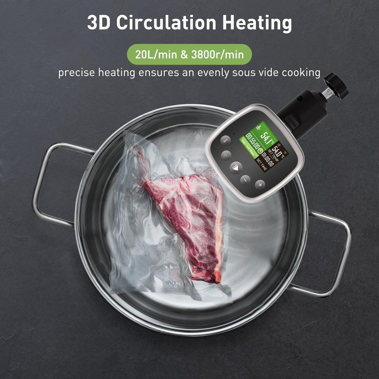 - KitchenBoss WIFI Sous Vide Machine | Sous Vide Cooker | Ultra Quiet Cooking Machine -