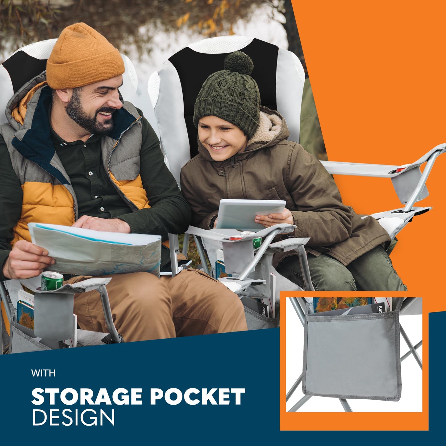 - VOYAGER 2 Pack Premium Outdoor Camping Chair Set