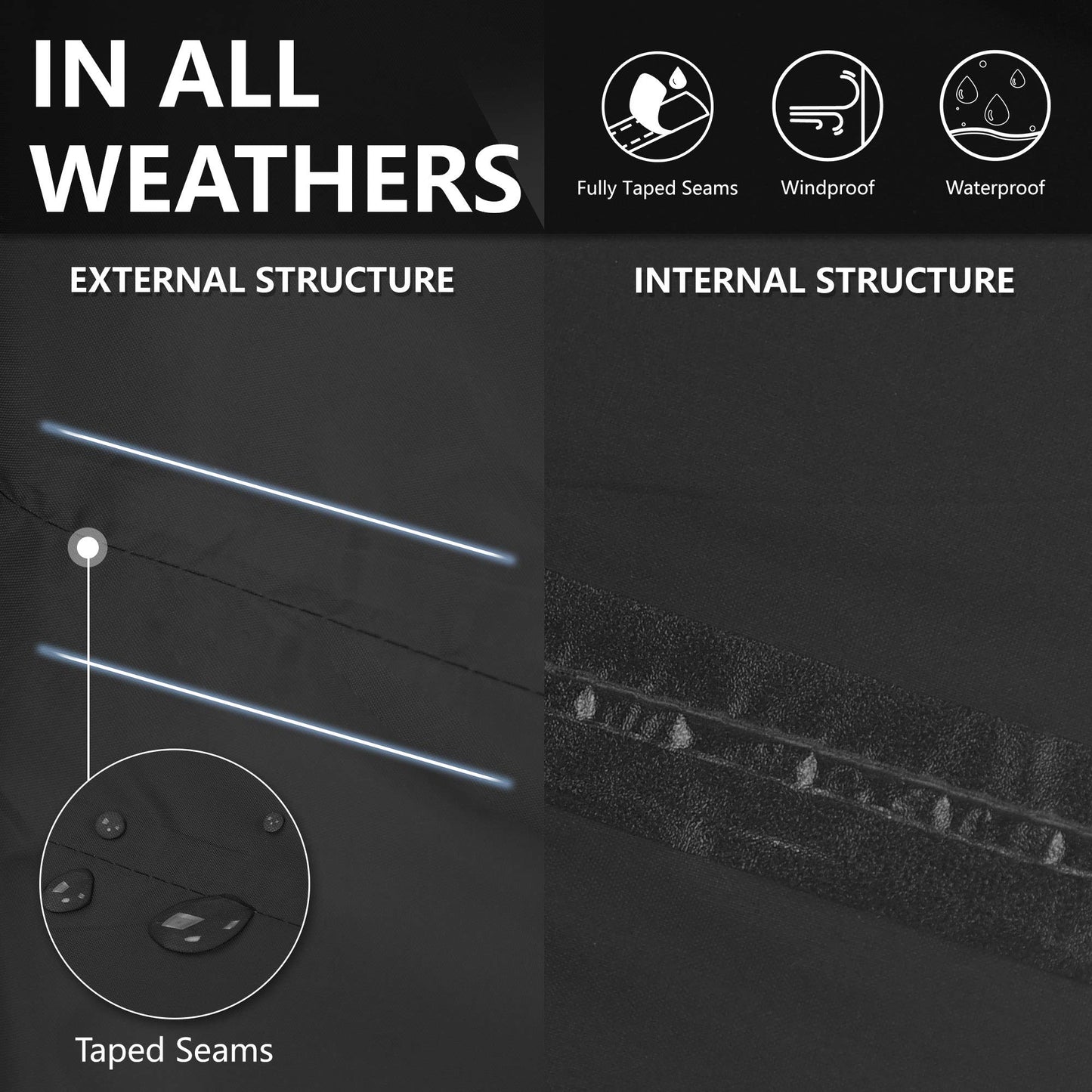 33,000ft Men's Waterproof Trousers Lightweight Breathable Rain Overtrousers, Outdoor Windproof Rain Over Pants for Golf Hiking Fishing Cycling Black M/32 Inseam